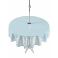 Aqua Geometric Outdoor Tablecloth with Umbrella Hole, White Greek Key ...