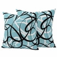 thumbnail image 1 of Aqua Geometric Outdoor Waterproof Pillow Covers, Modern Black White Striped Abstract Lines Decorative Square Throw Pillowcase Sofa Cushion Sham for Patio/Couch/Chair, 16"x16" 2 Pack, 1 of 8