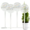 thumbnail image 1 of Aqua Glass Plant Watering Iridescent Ball Globes - Automatic Self Watering Drip Irrigation Ideal for Vacation Plant Care, Indoor/Outdoor Potted Flowers, Herbs, Houseplants - 10" 6-7 oz 4pc Set, 1 of 8
