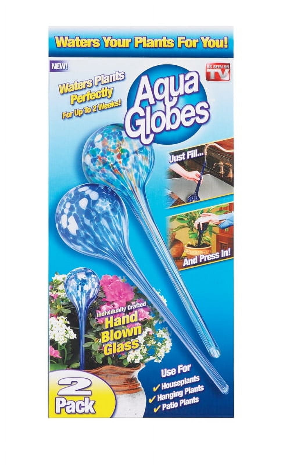 Large Assorted Hand Blown Glass Aqua Globe Set
