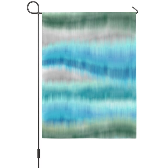 Aqua Gradient Sea Mist Garden Flags For Outdoor, Abstract Blue Green Water Ripples Small Double Side Yard Flags Weather Proof Garden Decor for Lawn Outside Holiday 12 x 18 Inches