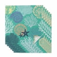 thumbnail image 1 of Aqua Gray Shell Coral Cloth Napkins, Coastal Summer Beach Nautical Ocean Washable and Reusable Dinner Napkins Set of 6, Table Napkin for Kitchen Party Birthday Wedding Hotel Housewarming 20"x20", 1 of 8