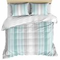 thumbnail image 1 of Aqua Gray Stripes Bedding 3 Piece Duvet Cover Set Twin Size, Minimalist Gradient Lines Aesthetic Soft Microfiber Comforter Cover with Zipper Closure & Pillowcases, Wrinkle & FadeResistant Quilt Cover, 1 of 9