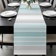 thumbnail image 1 of Aqua Gray Stripes Table Runner 70 Inches Long, Minimalist Gradient Lines Aesthetic Kitchen Coffee Dining Table Decoration for Home Party Birthday Wedding Home Decor 13x70 Inches, 1 of 8