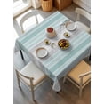 thumbnail image 1 of Aqua Gray Stripes Tablecloth Square Table Cloth 54x54, Waterproof Tablecloth Outdoor Table Cloth, Minimalist Gradient Lines Aesthetic Washable Table Cover for Kitchen Dinning Party, 1 of 8