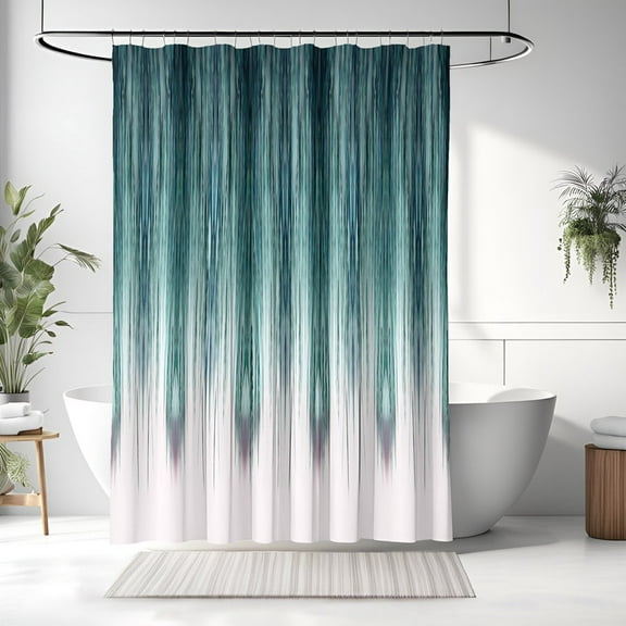 Aqua Green and Blue Peacock Rain Shower Curtain, Bathroom Decor, Abstract Boho Shower Curtain, Housewarming Gift, Elevate Your Bathroom Decor, 60x72in