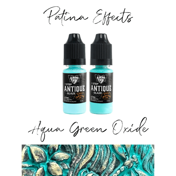 Aqua Green Oxide Patina Effects Kit (2 pcs), Antique Glaze, Jewelry Craft, Multi-surface