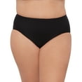 thumbnail image 1 of Aqua Green, Women's Plus Size Mid Rise Brief, Black, 2X, 1 of 4