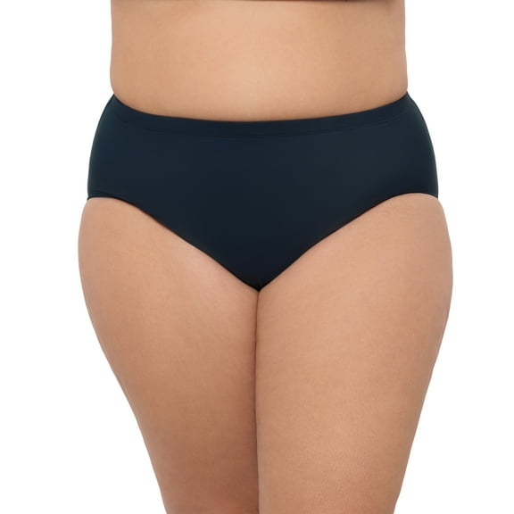 Aqua Green, Women's Plus Size Mid Rise Brief, True Navy Blue, 3X