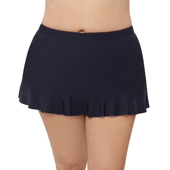 Aqua Green, Women's Plus Size Ruffle Skirted Bottom, True Navy Blue, 1X