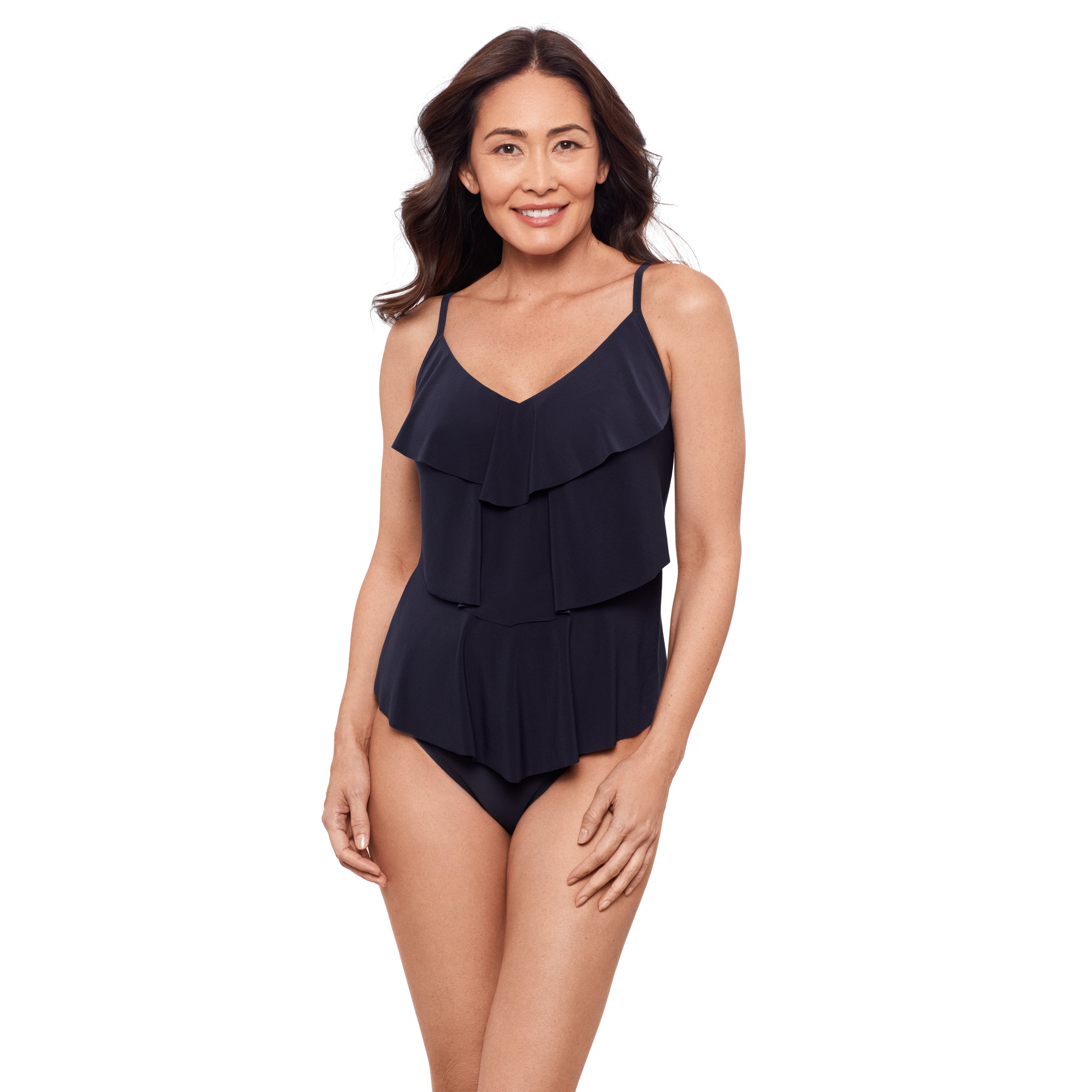 Aqua Green, Women's Triple Tier Tankini, Malachite Green, 2X