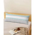 thumbnail image 1 of Aqua Grey Body Pillow Covers, Chic Garden Floral Stripe Embroidery Design Soft Throw Pillow Cases with Invisible Zipper, Decorative Pillowcase Pillows Protectors for Sofa Bed Couchair 20"x54", 1 of 9