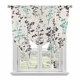 thumbnail image 1 of Aqua Grey Botanical Balloon Curtains for Windows, Bedroom Curtains 54 Inch Length, Rustic Country Spring Floral Summer Leafv Tie Up Curtains Panels Thermal Insulated Bathroom Curtains Window 42"x54", 1 of 8