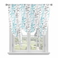 thumbnail image 1 of Aqua Grey Botanical Tie Up Curtains 45 Inches Long, Kitchen Window Curtains Over Sink, Spring Floral Summer Farmhouse Small Window Curtains Shade Balloon Curtains Valances for Bedroom/Cafe 34"x45", 1 of 8