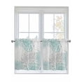 thumbnail image 1 of Aqua Grey Chrysanthemum Half Window Curtain 36 Inches Long, Farmhouse Botanical Floral Modern Window Treatment Curtain Drapes, Small Tier Curtains for Bathroom Over Sink, 27.5"x36", 2 Panels, 1 of 7