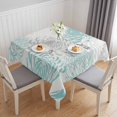 thumbnail image 1 of Aqua Grey Chrysanthemum Table Cloth Waterproof Tablecloths, Farmhouse Botanical Floral Modern Tablecloth Dining Table Cover for Kitchen Party Tabletop Outdoor, Square Tablecloth 54x54 Inch, 1 of 9