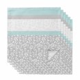 thumbnail image 1 of Aqua Grey Cloth Napkins, Chic Garden Floral Stripe Embroidery Design Washable and Reusable Dinner Napkins Set of 6, Table Napkin for Kitchen Party Birthday Wedding Hotel Housewarming 20"x20", 1 of 8