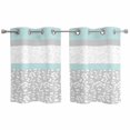 thumbnail image 1 of Aqua Grey Kitchen Curtains Small Short 39 Inch Length, Chic Garden Floral Stripe Embroidery Design Grommet Top Bedroom Living Room Curtains, Light Filtering Cafe Curtain Drapes 2 Panels Set 55''x39'', 1 of 9