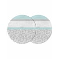 thumbnail image 1 of Aqua Grey Round 15 Inch Placemats Set of 2, Chic Garden Floral Stripe Embroidery Design HeatResistant Non Slip Place Mats for Dining Table, Wipeable Braided Kitchen Table Mats for Housewarming, 1 of 9