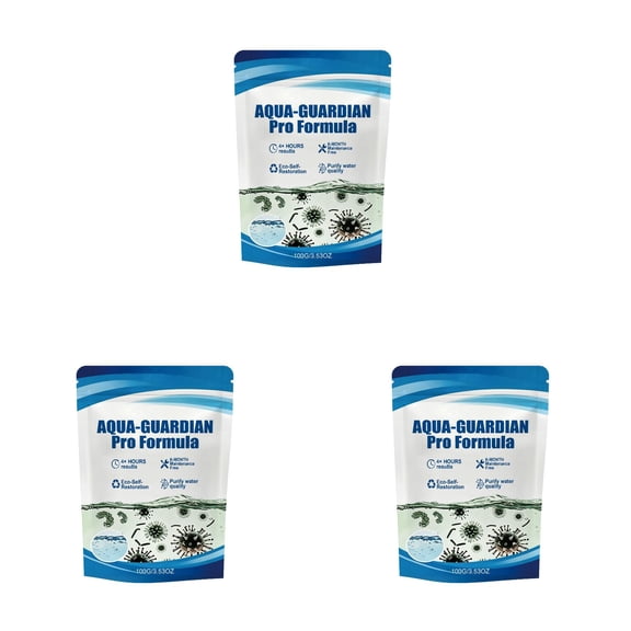 Aqua Guardian Pond Cleaner Aqua Guardian Pro Formula for Pond Water Care Ponds Powder,Routine Water Clarity Support for Fish Tanks,Crab Tanks & Aquatic Plants,Resealable Pouch,3.53 OZ(3PC)