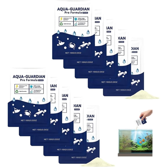 Aqua Guardian Pro Formula for Pond, 2026 New Aquatic Care Powder, Easy-Mix Aquatic Care for Fish, Shrimp & Crab for Clear Water, Maintenance Friendly Daily Support, Resealable Pouch (10PCS)