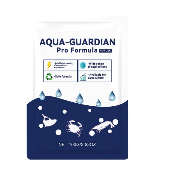 Aqua Guardian Pro Rapid Water Clarifier Powder 100g, Maintenance-Friendly Easy-Mix Formula for Backyard Water Gardens & Large-Scale Aquaculture Breeding Ponds