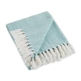 thumbnail image 1 of Aqua Herringbone Stripe Throw, 1 of 3