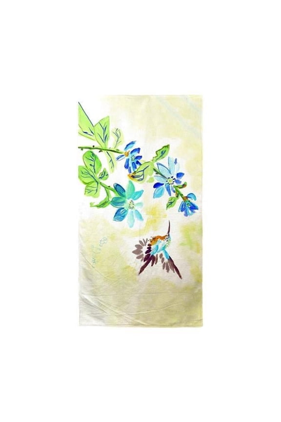 Aqua Hummingbird Beach Towel