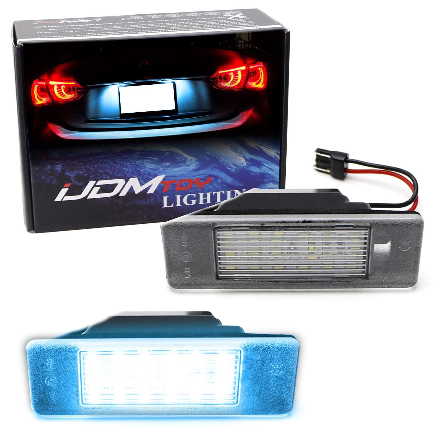 Aqua Ice Blue 18-SMD 3W Full LED License Plate Light Kit For Infiniti Q50, Nissan Juke Versa X-Trail Rogue Sport