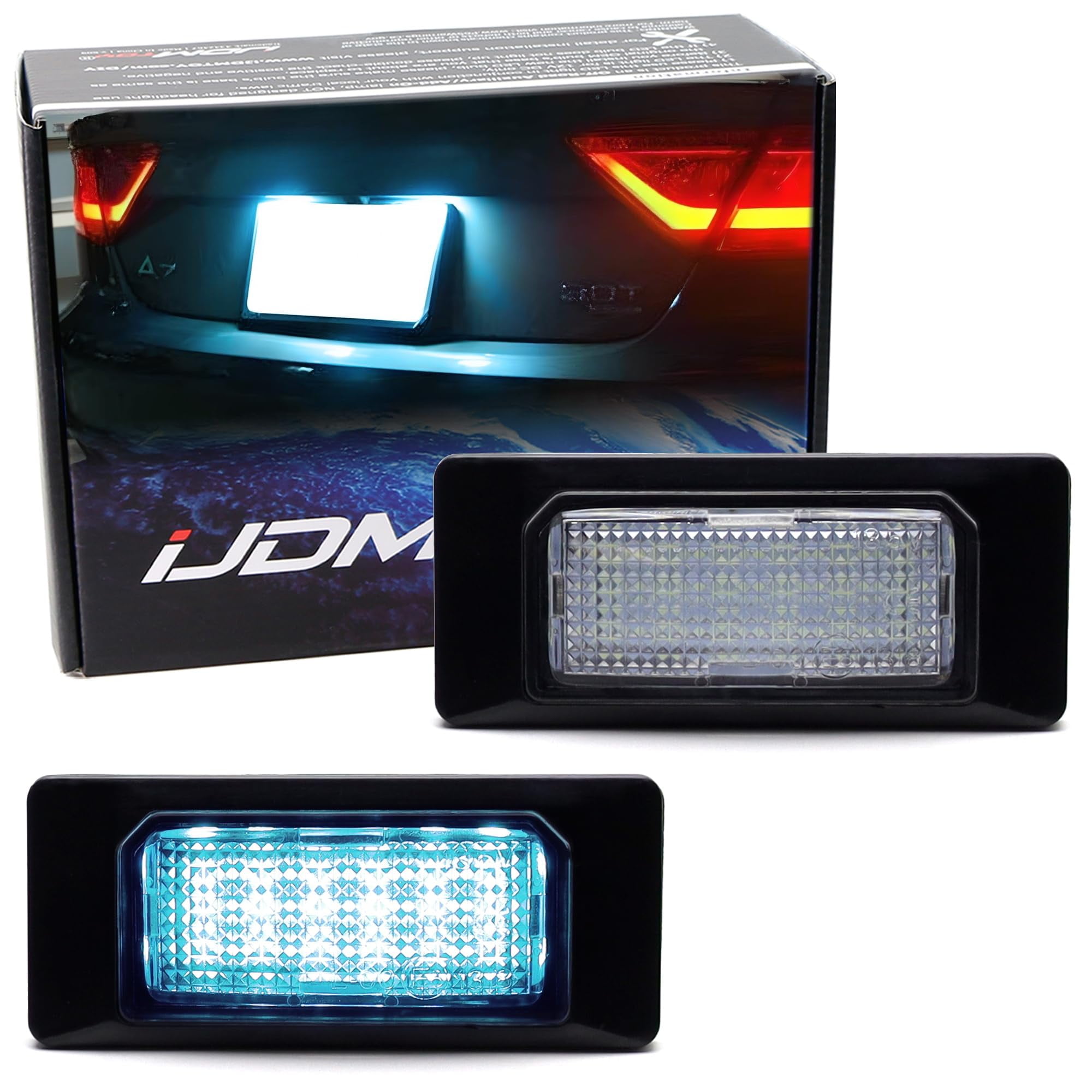 Aqua Ice Blue 3W Full LED License Plate Light Kit For Volkswagen: Jetta Passat Touareg, For Audi: A1 A6 A7 Q5 TT, Build-In Canbus Error Free