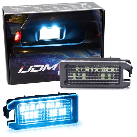 Aqua Ice Blue 3x Brighter 8-SMD LED CAN-bus Error Free License Plate Lights For Fiat 500, Maserati Levante; For Jeep Grand Cherokee