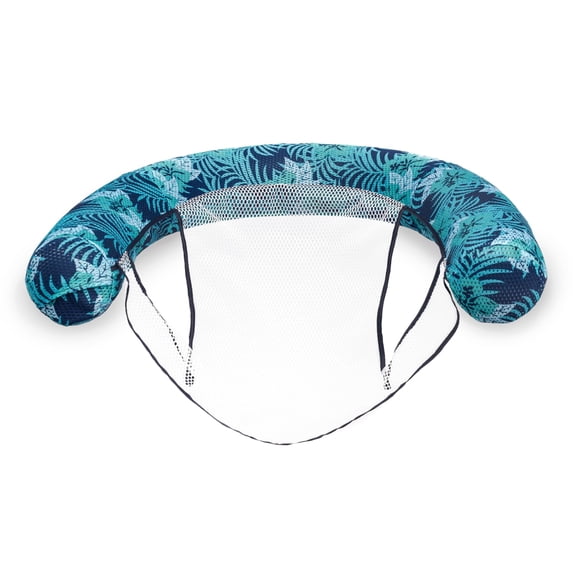 Aqua Noodle Pool Chair Inflatable Mesh Float for Adults, Blue Pineapple Hibiscus