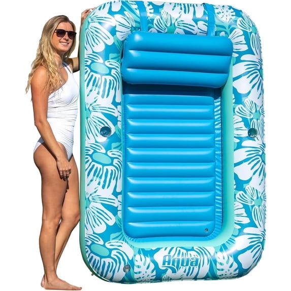 Aqua Inflatable Tanning Pool Lounger & Float with Removable Pillow - 71 ...