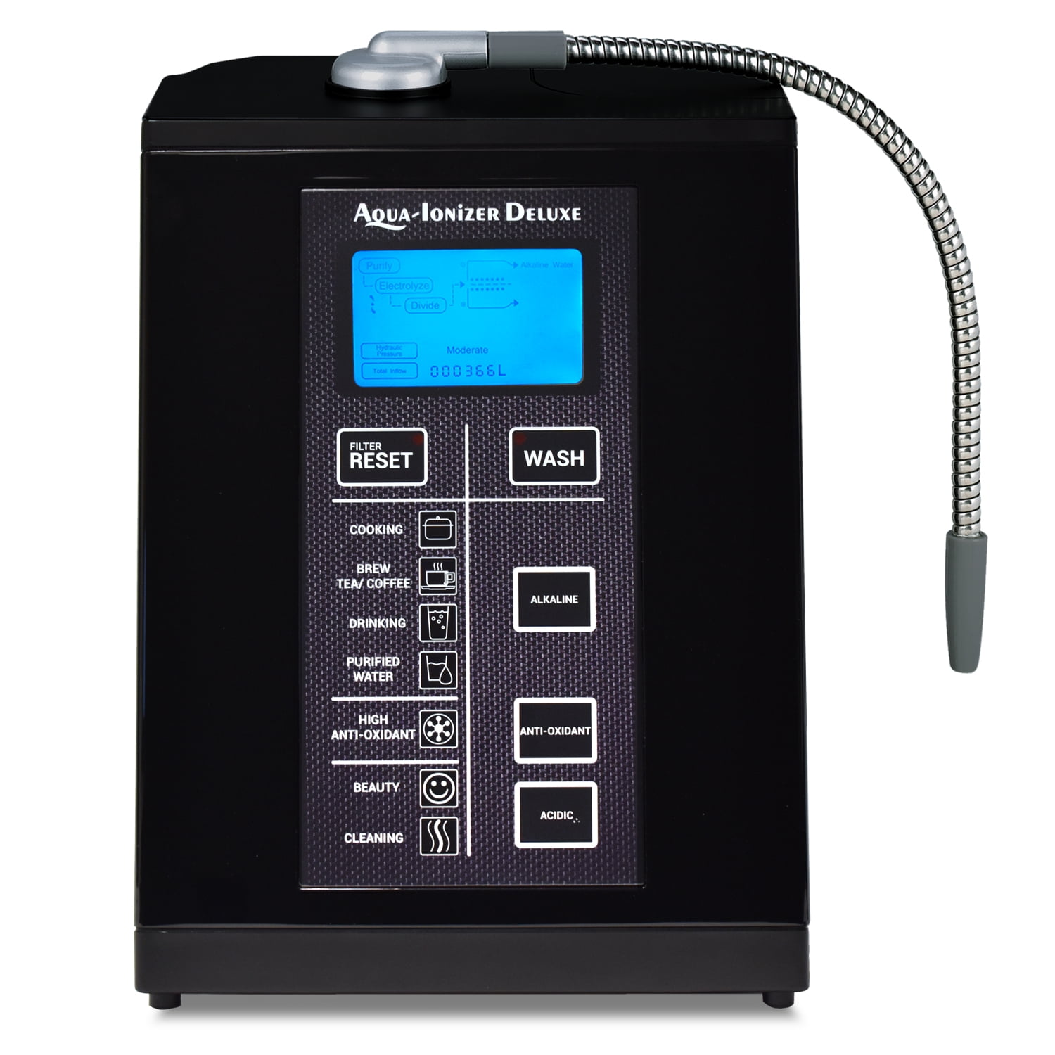 Aqua Ionizer Deluxe 9.5 Black Alkaline Water Filtration System