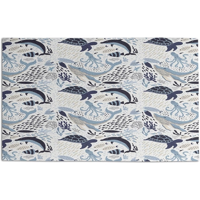 Aqua Jellyfish Doormat Front Door Mat Outdoor Waterproof Durable