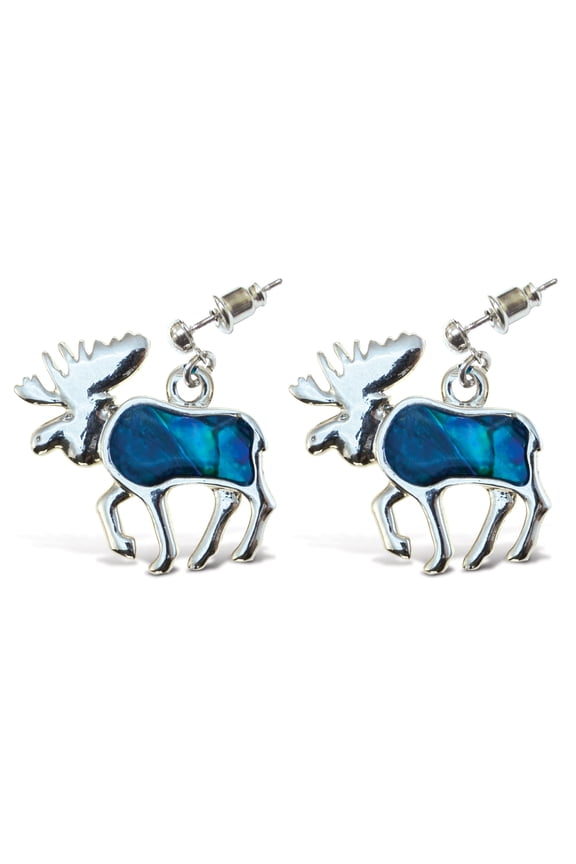Aqua Jewelry - Earrings - Dangle Post - Metal Bullet - Moose