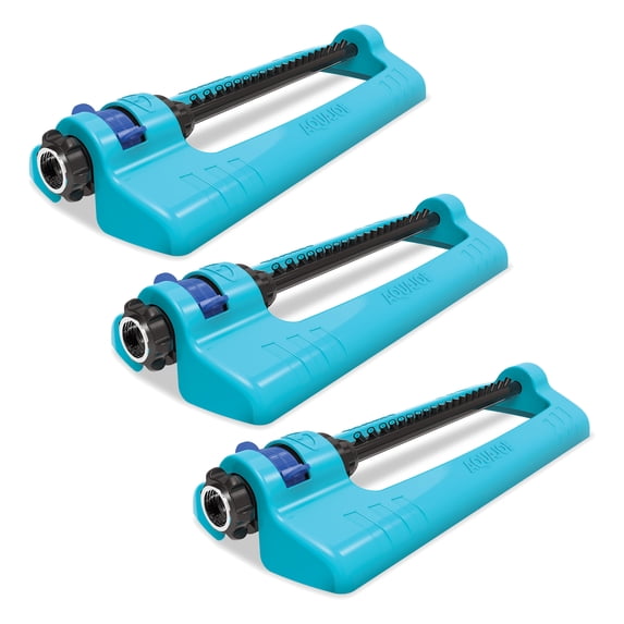 Aqua Joe 3 Pack Oscillating Sprinkler with Adjustable Spray, 4400 Square Foot Coverage