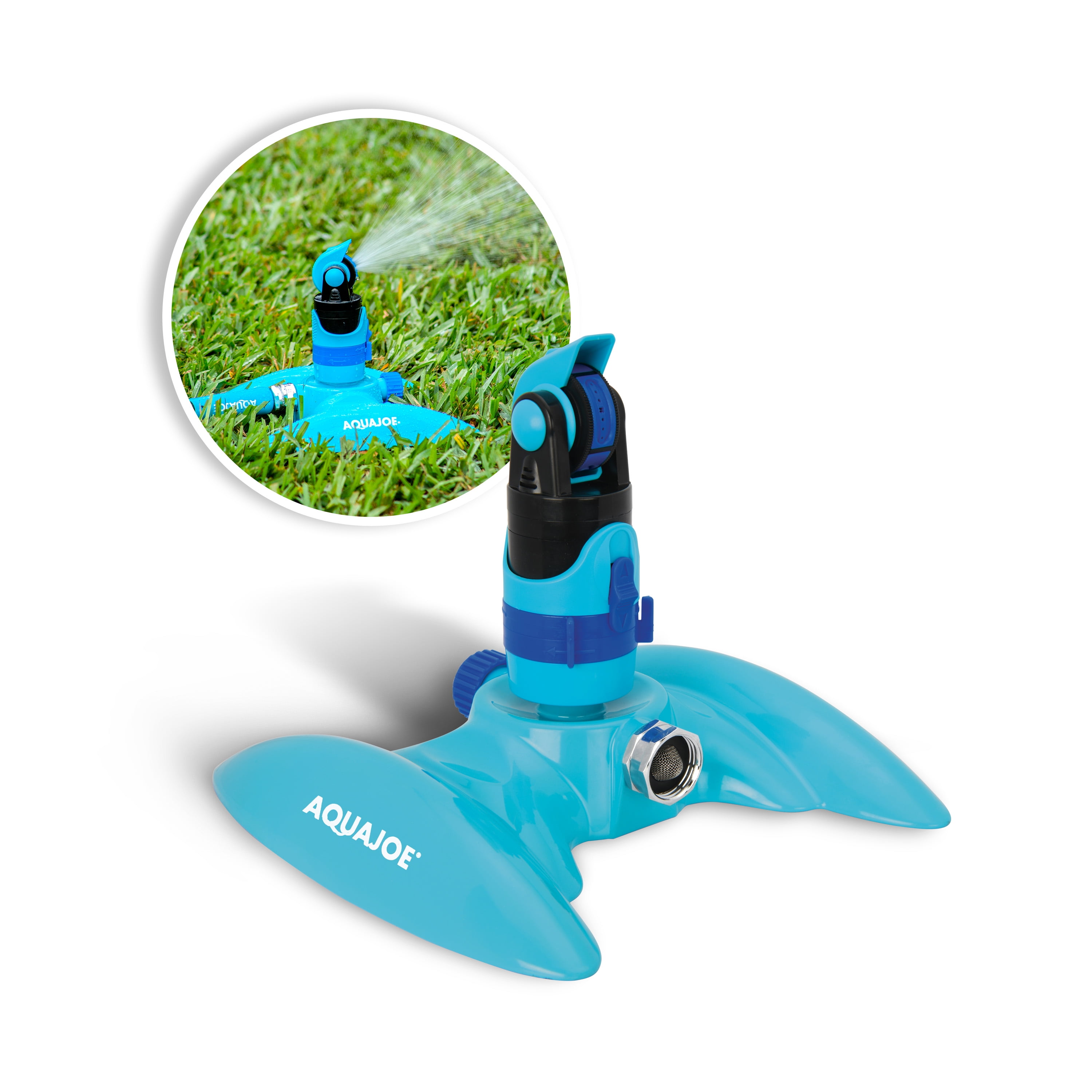 Aqua Joe 4Pattern Turbo Drive 360º Sprinkler, Customizable Coverage