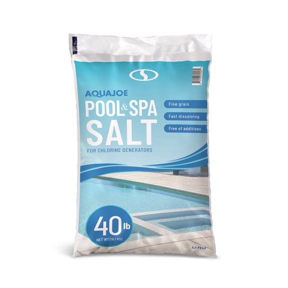Aqua Joe 40 Pound Fast Dissolving Pool & Spa Salt for Chlorine Generators, AJ-PS40