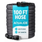 Aqua Joe FiberJacket Garden Hose, Lightweight, Kink-Resistant, 100 x 5/8" Diameter