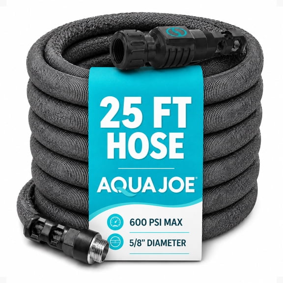 Aqua Joe FiberJacket Garden Hose, Lightweight, Kink-Resistant, 25' x 5/8" Diameter