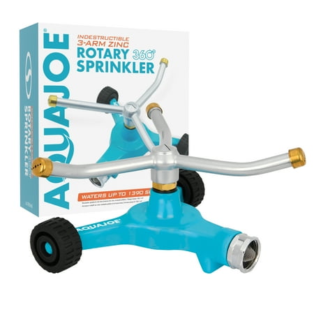 Aqua Joe - 3-Arm Zinc Rotary 360 Degree Sprinkler
