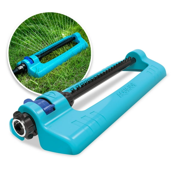 Aqua Joe Oscillating Metal Lawn Sprinkler, Adjustable Spray, 4,400 Sq. Ft. Max Coverage