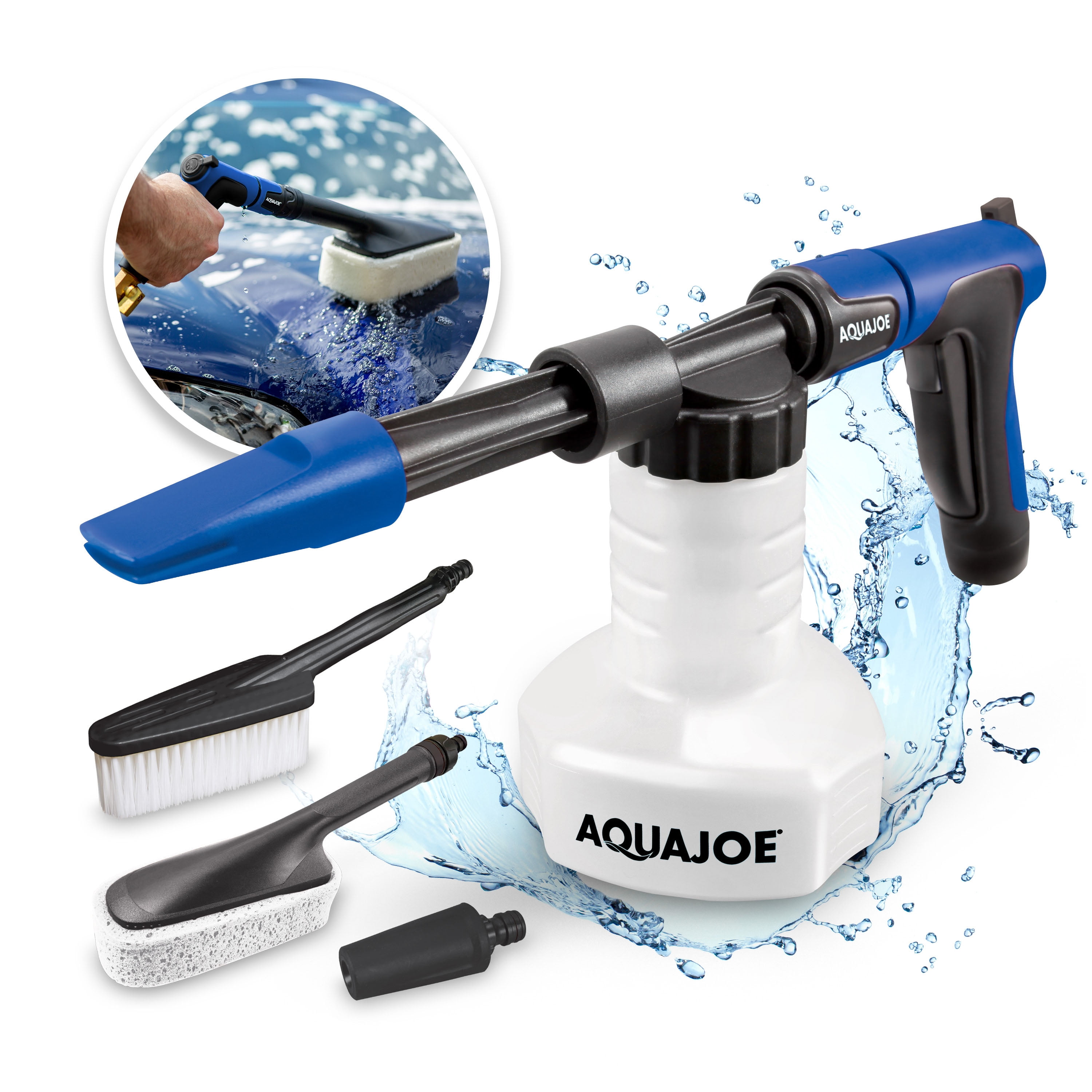 Aqua Joe New 2in1 HosePowered Adjustable Foam Cannon with Bristle