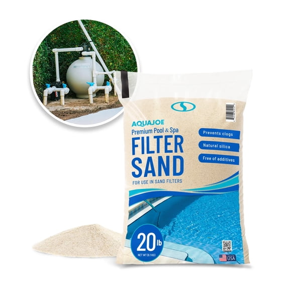 Aqua Joe Pool & Spa Filter Sand, Natural Silica Media for Sand Filter Systems, 20 lb Bag