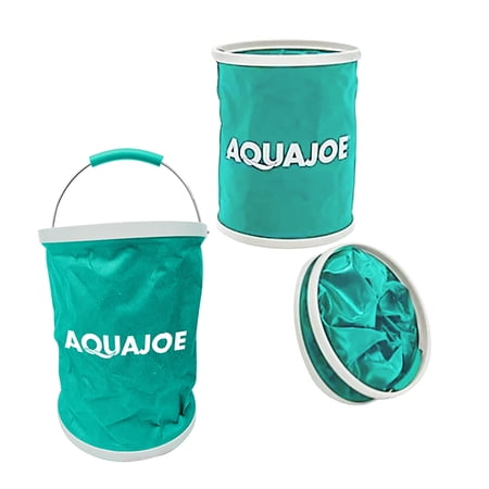 Aqua Joe Set of 3 Portable Folding Buckets, 3.4-Gallon - Turquoise