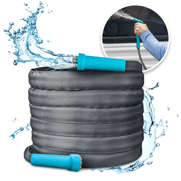 Aqua Joe Superlight 50ft Fiberjacket Max Garden Hose, 5/8
