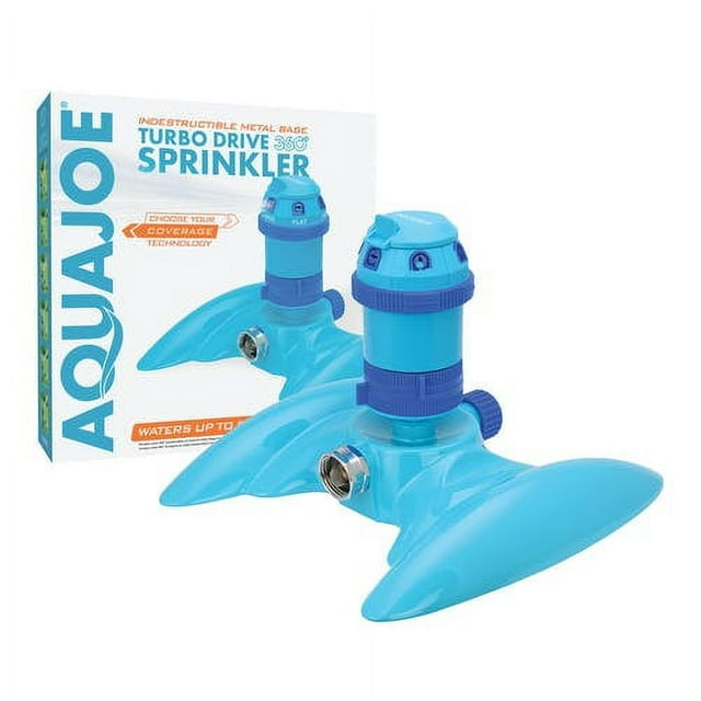 Aqua Joe Turbo Drive 360º Sprinkler, 6 Spray Patterns, Customizable