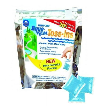 Aqua-Kem Powder Fresh Toss-ins Rv Holding Tank Treatment 8x1.5 oz Packets - Thetford 94059