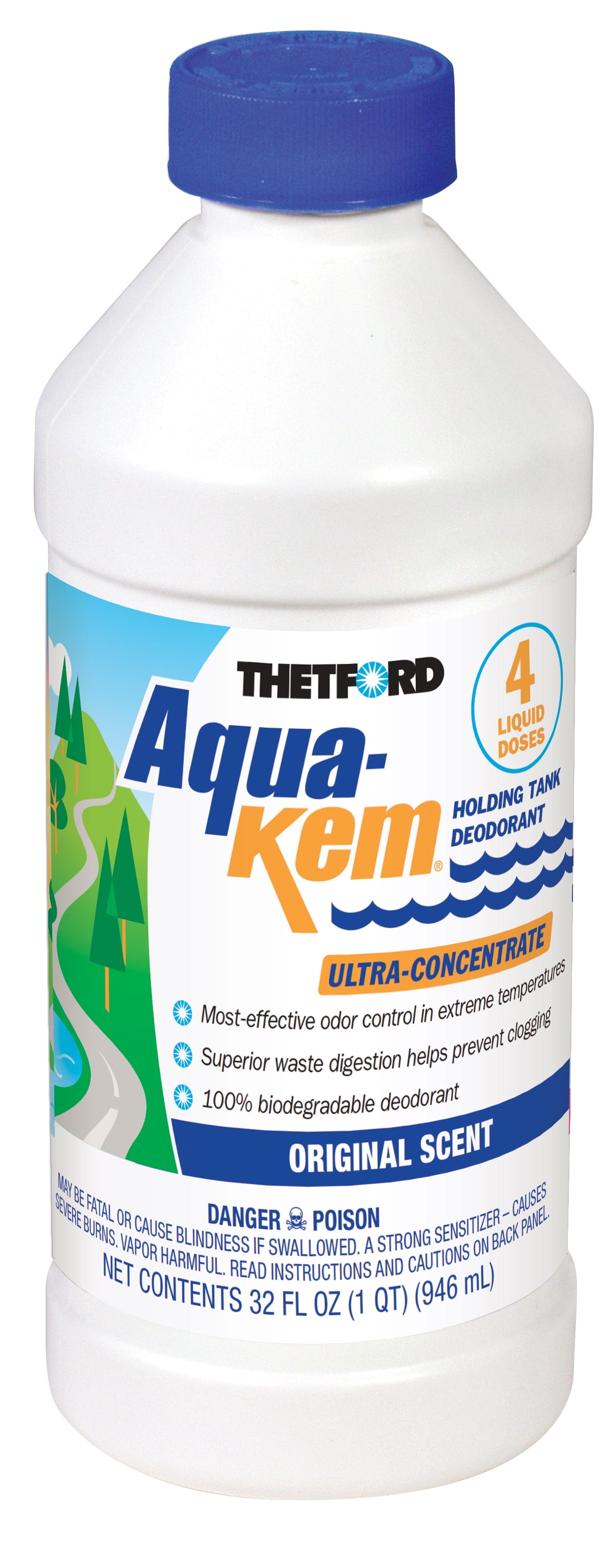 Aqua-Kem RV Holding Tank Treatment Deodorant Waste Digester Detergent  32 oz Thetford 09852